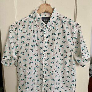 Bonobos Button Up Short Sleeve Shirt - Cockatoos Medium Slim